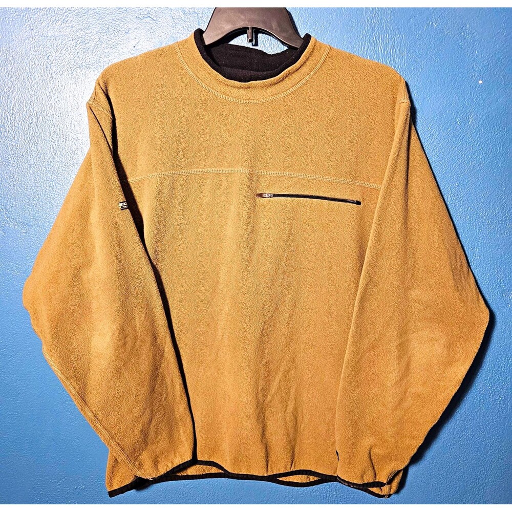 VTG Columbia GRT Sweatshirt Fleece Pullover Mens XL Tan Brown Omni Dry LS
